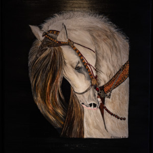 Cheval Camarguais peinture genevieve franoux
